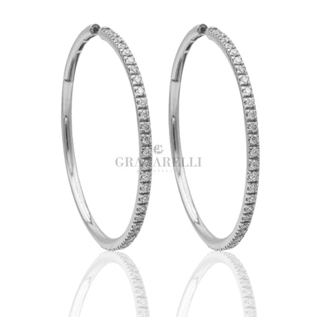 Orecchini cerchi Diamanti 1.16kt in Oro Bianco-Orecchini-GRANARELLI-Gioielleria Granarelli