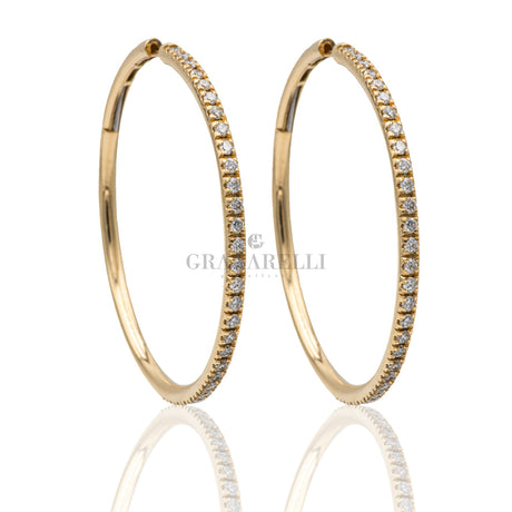 Orecchini cerchi Diamanti 1.16kt in Oro Giallo-Orecchini-GRANARELLI-Gioielleria Granarelli