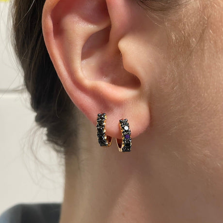Orecchini con Diamanti Neri 0.40kt in Oro Rosa-Orecchini-GRANARELLI-Gioielleria Granarelli