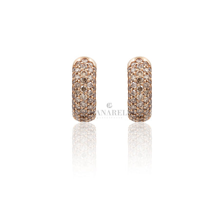 Orecchini pavé Diamanti Brown in Oro Rosa-CRIVELLI-234-3155-Gioielleria Granarelli