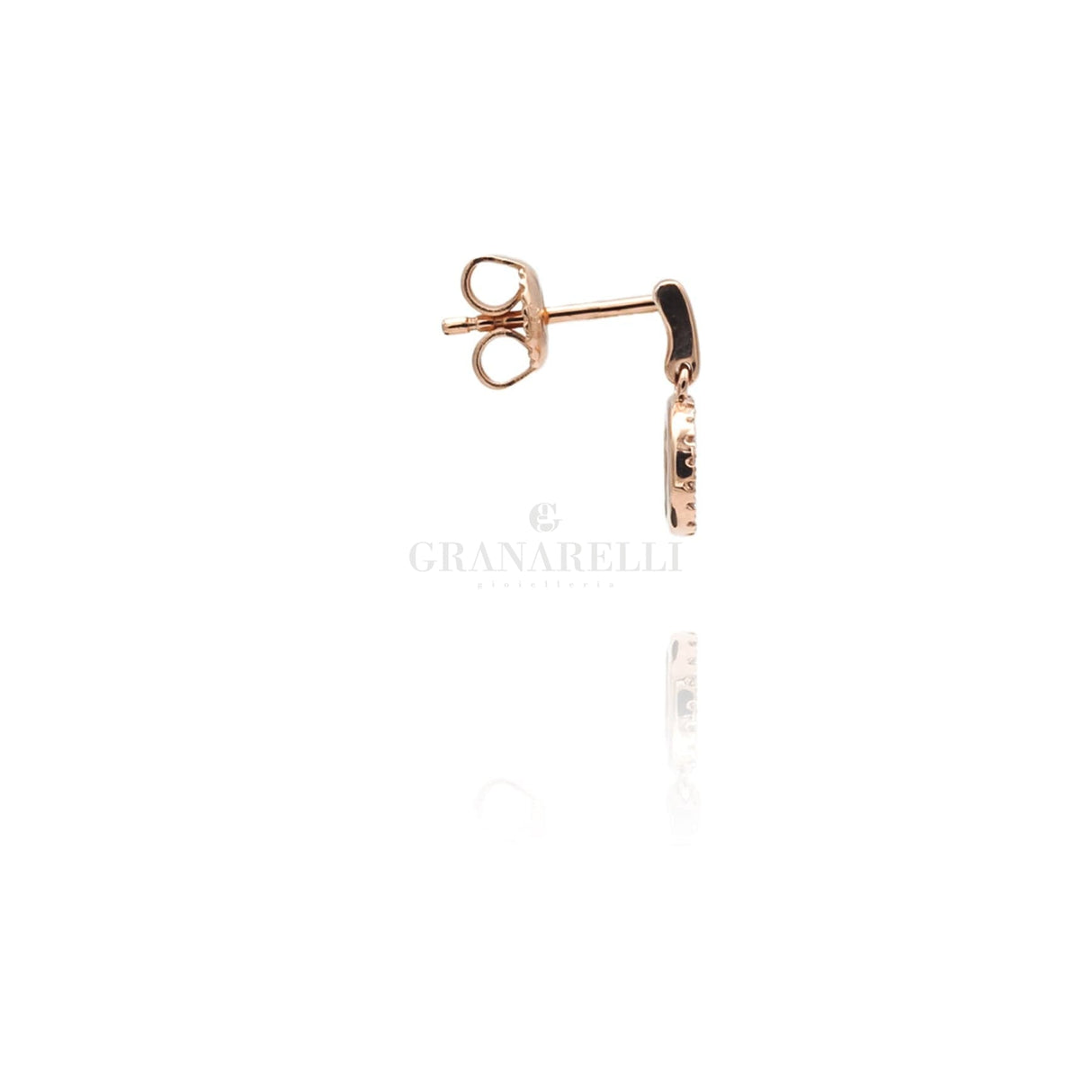 Orecchini semi pendenti Cerchio in Oro Rosa con Diamanti-Orecchini-CRIVELLI- [SKU] -Gioielleria Granarelli