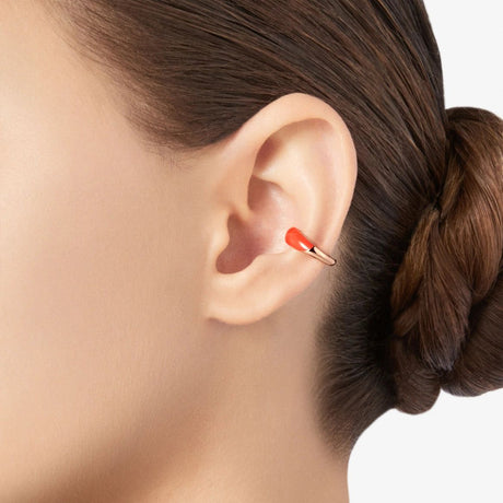 Orecchino Earcuff DoDo Rondelle Smalto HyCeram Rosso-DODO-DHC3007RONDERORAG-Gioielleria Granarelli