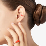 Orecchino Earcuff DoDo Rondelle Smalto HyCeram Rosso-DODO-DHC3007RONDERORAG-Gioielleria Granarelli