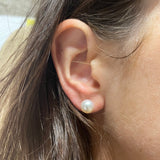 Orecchino lobo con Perla in Oro Bianco Ø 8,5/9mm-Orecchini-CRIVELLI-Gioielleria Granarelli