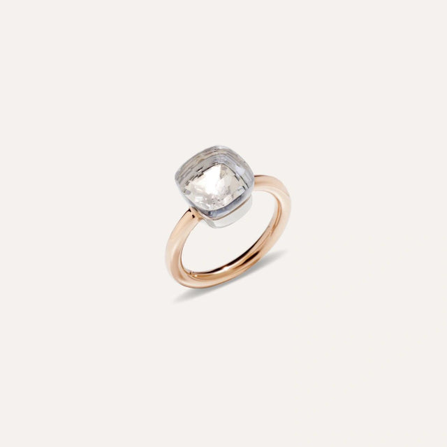 Anello Nudo Classic Oro Rosa e Topazio Bianco-POMELLATO-PAA1100O6000000TB-52-Gioielleria Granarelli