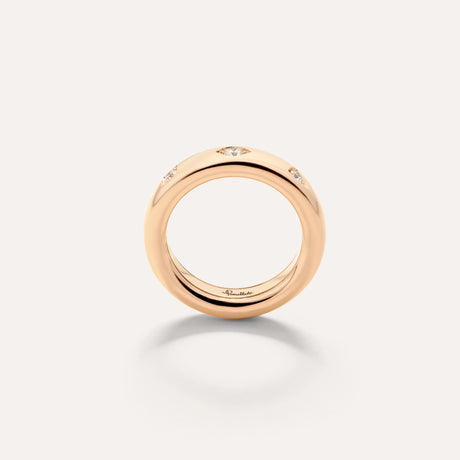 Anello Iconica Extra Slim Oro Rosa e Diamanti-Anelli-POMELLATO-54-Gioielleria Granarelli