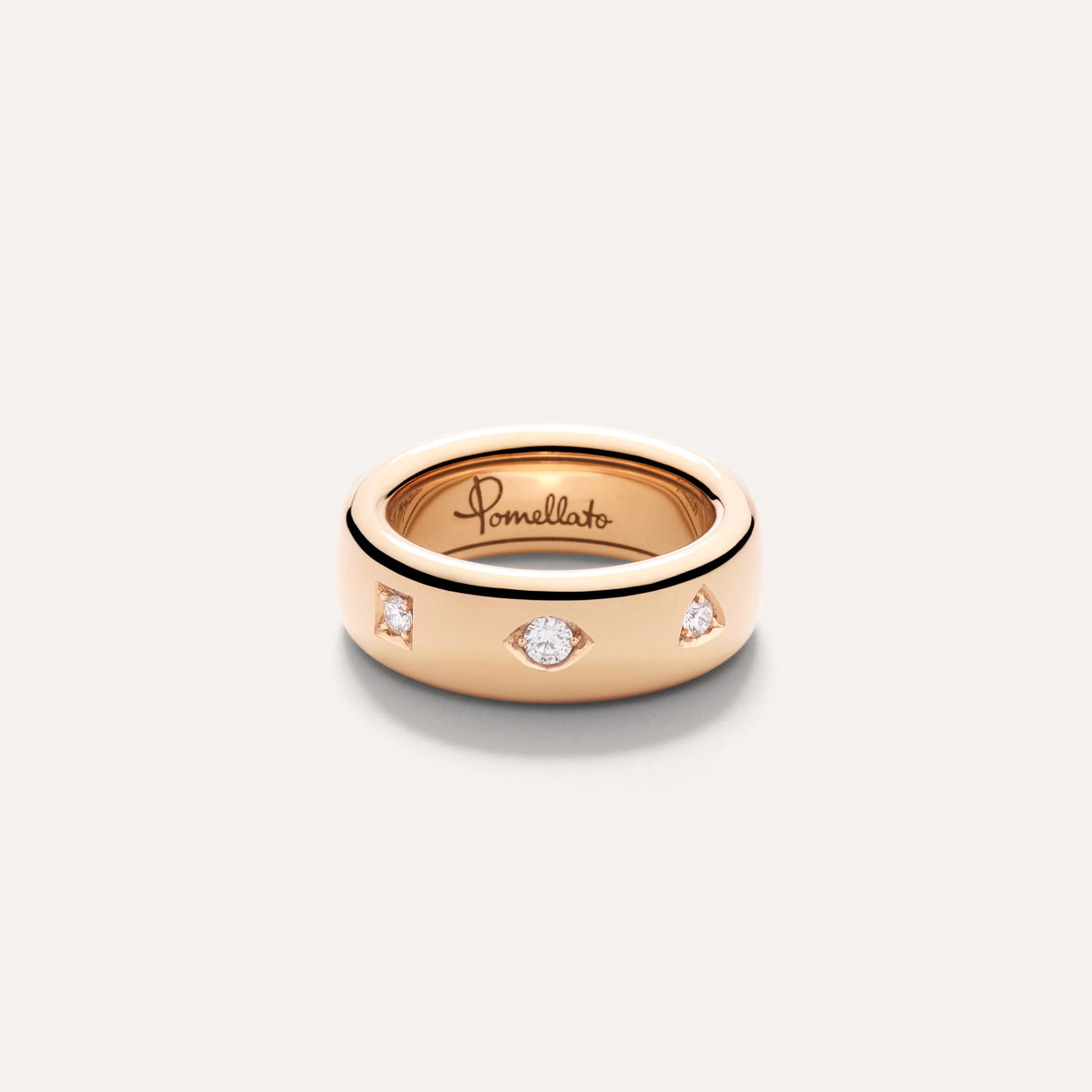 Anello Iconica Slim Oro Rosa e Diamanti-Anelli-POMELLATO-55-Gioielleria Granarelli