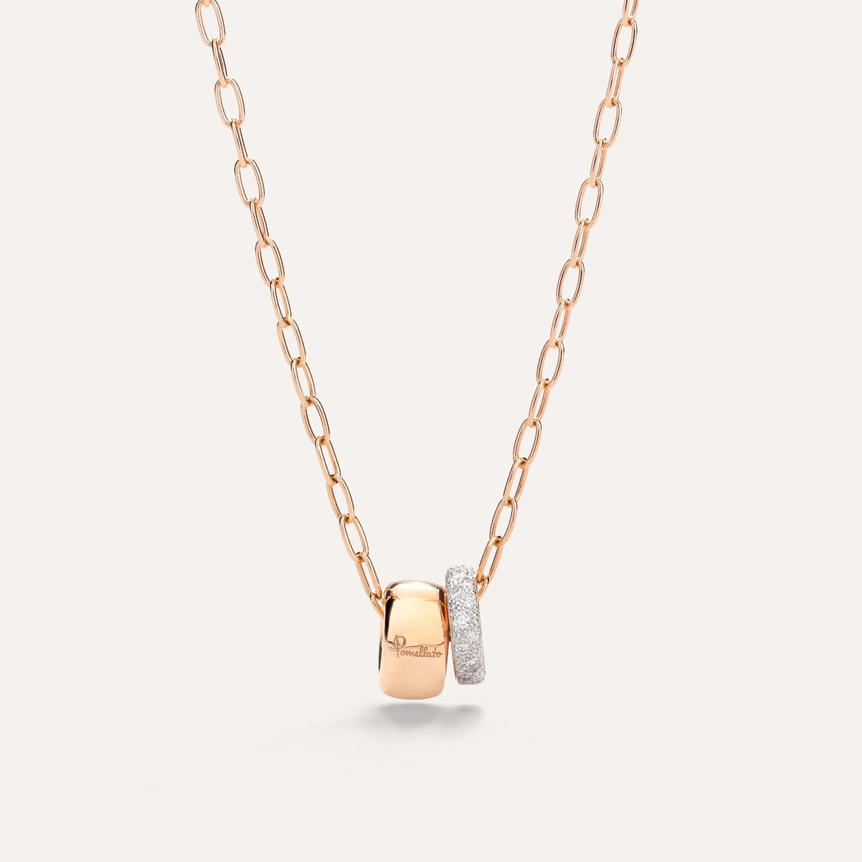 Girocollo Iconica in Oro Rosa e Diamanti-Girocolli-POMELLATO-Gioielleria Granarelli