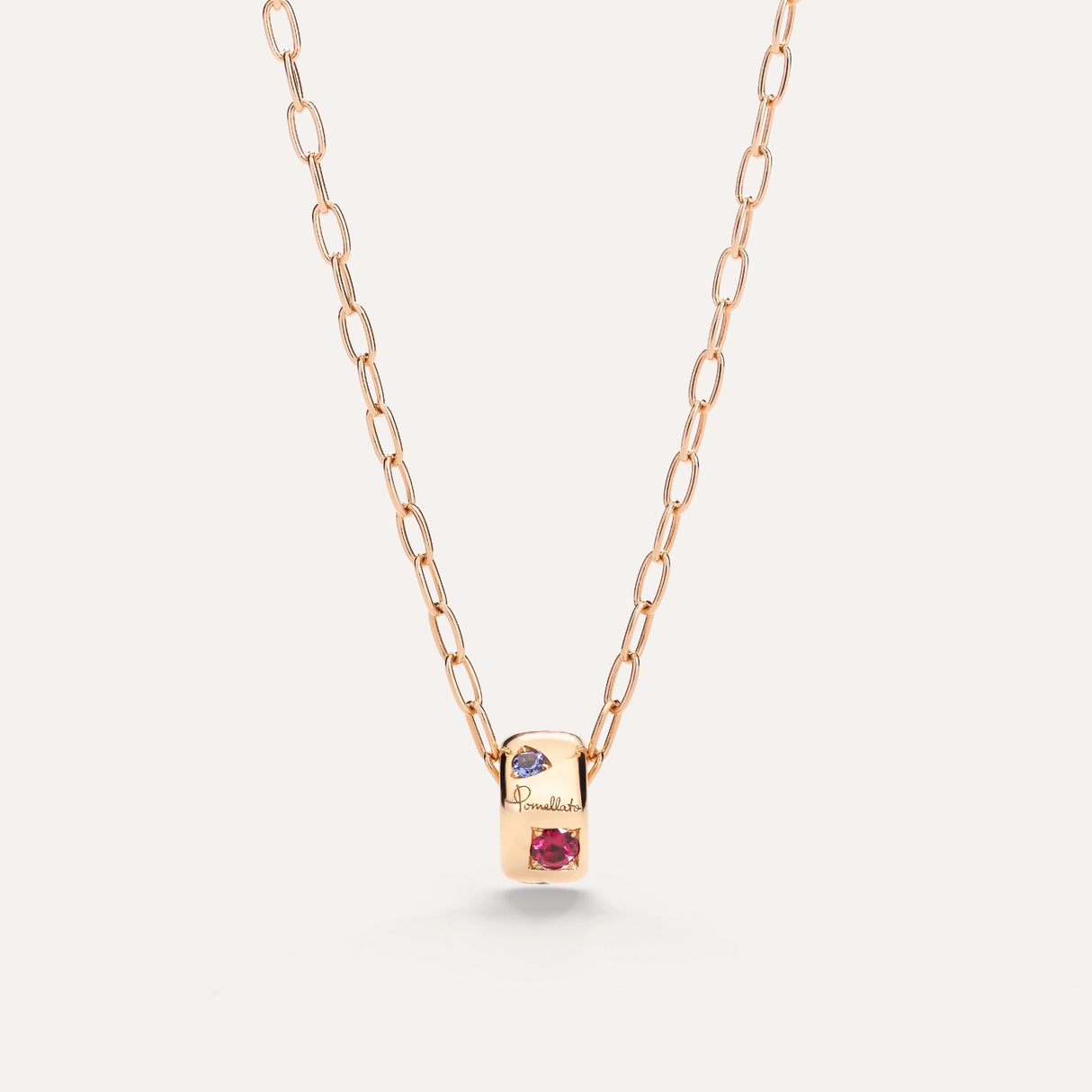 Collana Pendente Iconica in Oro Rosa e Pietre-Girocolli-POMELLATO-Gioielleria Granarelli