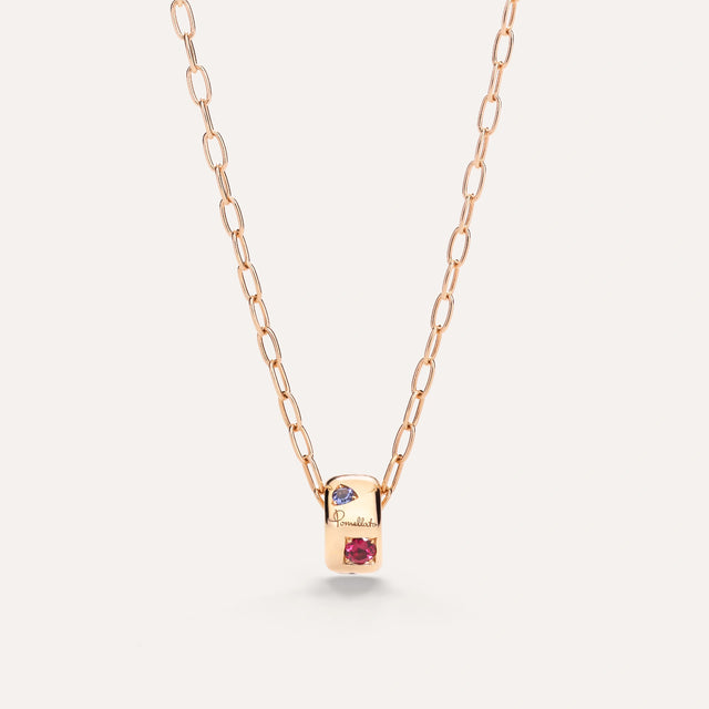 Collana Pendente Iconica in Oro Rosa e Pietre-Girocolli-POMELLATO-Gioielleria Granarelli