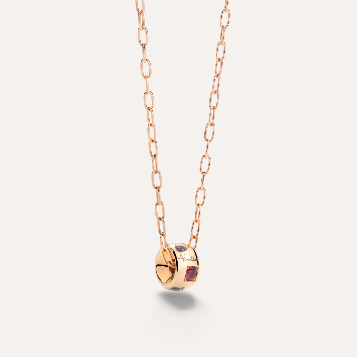 Collana Pendente Iconica in Oro Rosa e Pietre-Girocolli-POMELLATO-Gioielleria Granarelli