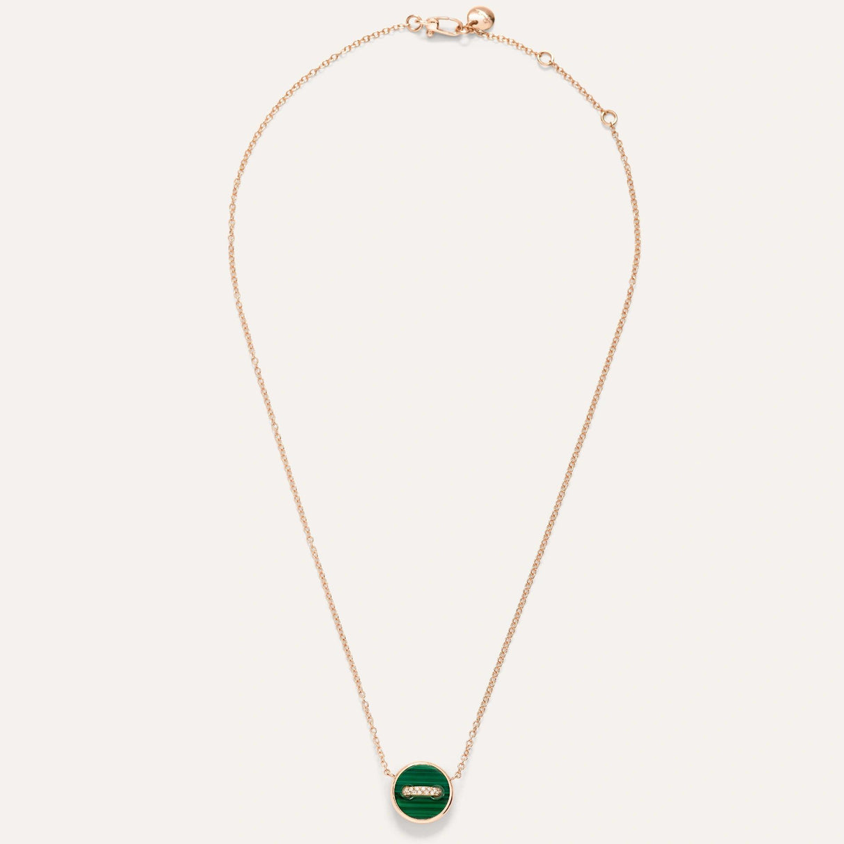 Collana Pom Pom Dot Oro Rosa, Diamanti, Malachite e Madreperla-Girocolli-POMELLATO-Gioielleria Granarelli