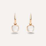 Orecchini Nudo Mini in Oro Rosa e Quarzo Milky