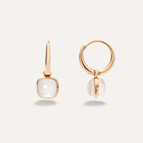 Orecchini Nudo Mini in Oro Rosa e Quarzo Milky