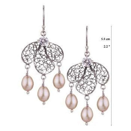 Phlox 3 Petals Earring with Drops-Orecchini-YVONE CHRISTA- [SKU] -Gioielleria Granarelli