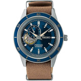 Presage Automatico 3 Sfere Blu con Pelle-Orologi-SEIKO-Gioielleria Granarelli