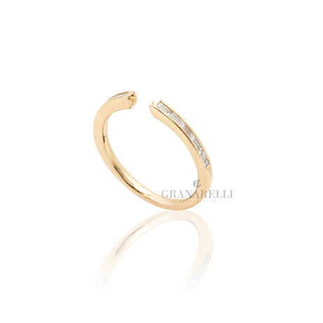 Anello fedina aperta Diamanti Baguette in Oro Giallo-RECARLO-R01FN001/G021-14-Gioielleria Granarelli