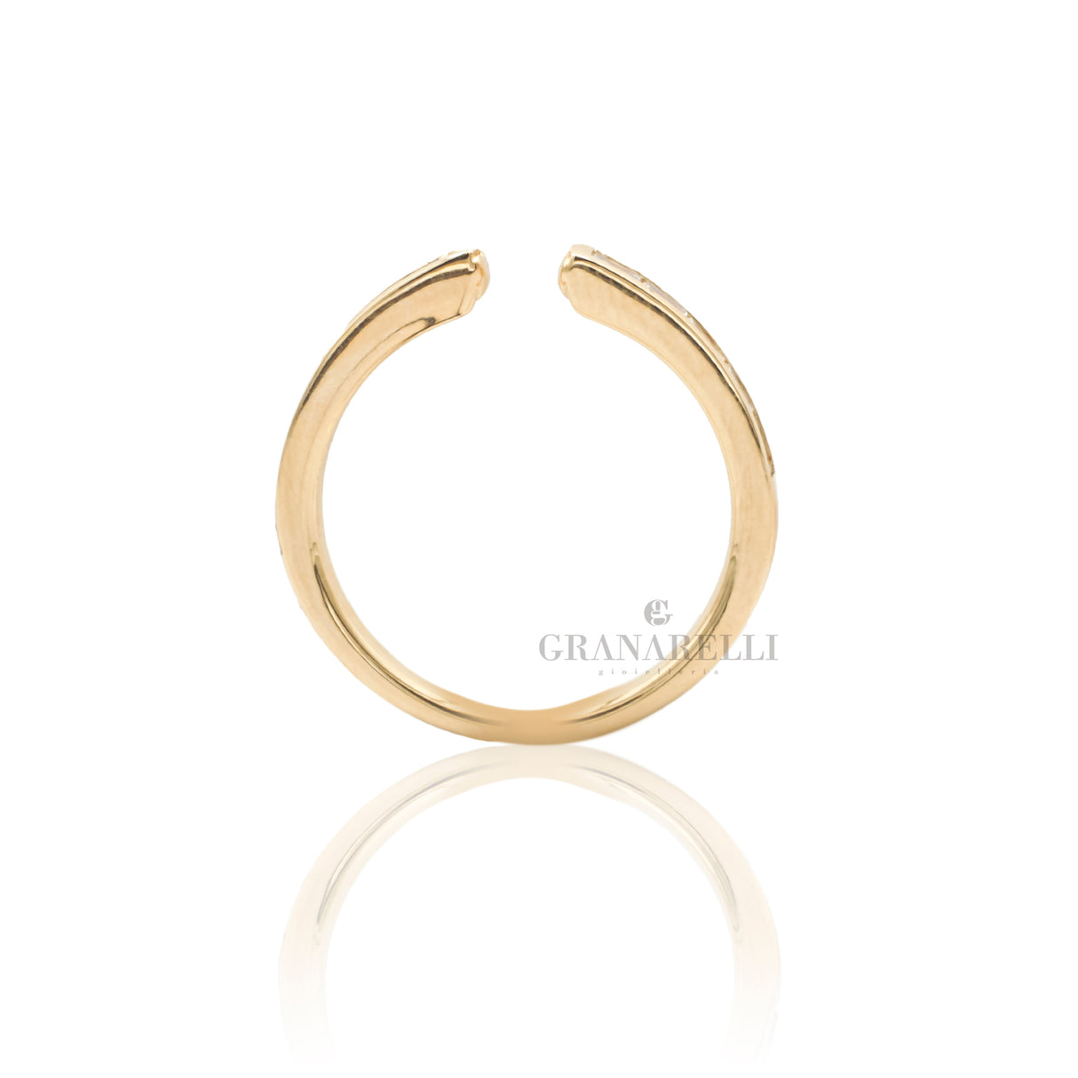 Anello fedina aperta Diamanti Baguette in Oro Giallo-RECARLO-R01FN001/G021-14-Gioielleria Granarelli