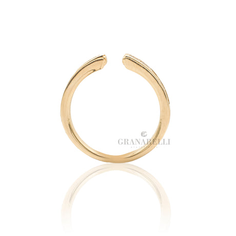 Anello fedina aperta Diamanti Baguette in Oro Giallo-RECARLO-R01FN001/G021-14-Gioielleria Granarelli