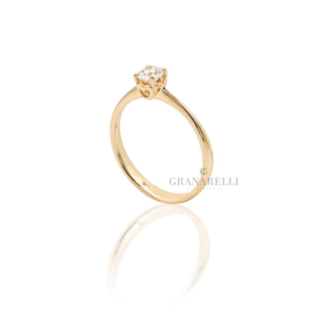 Anello Solitario Diamante 0.34kt Oro Giallo-RECARLO-R01SO001/G034-14-Gioielleria Granarelli