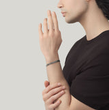 Bracciale Maglia Crab Nero cm. 21