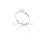Anello Solitario in Oro Bianco
