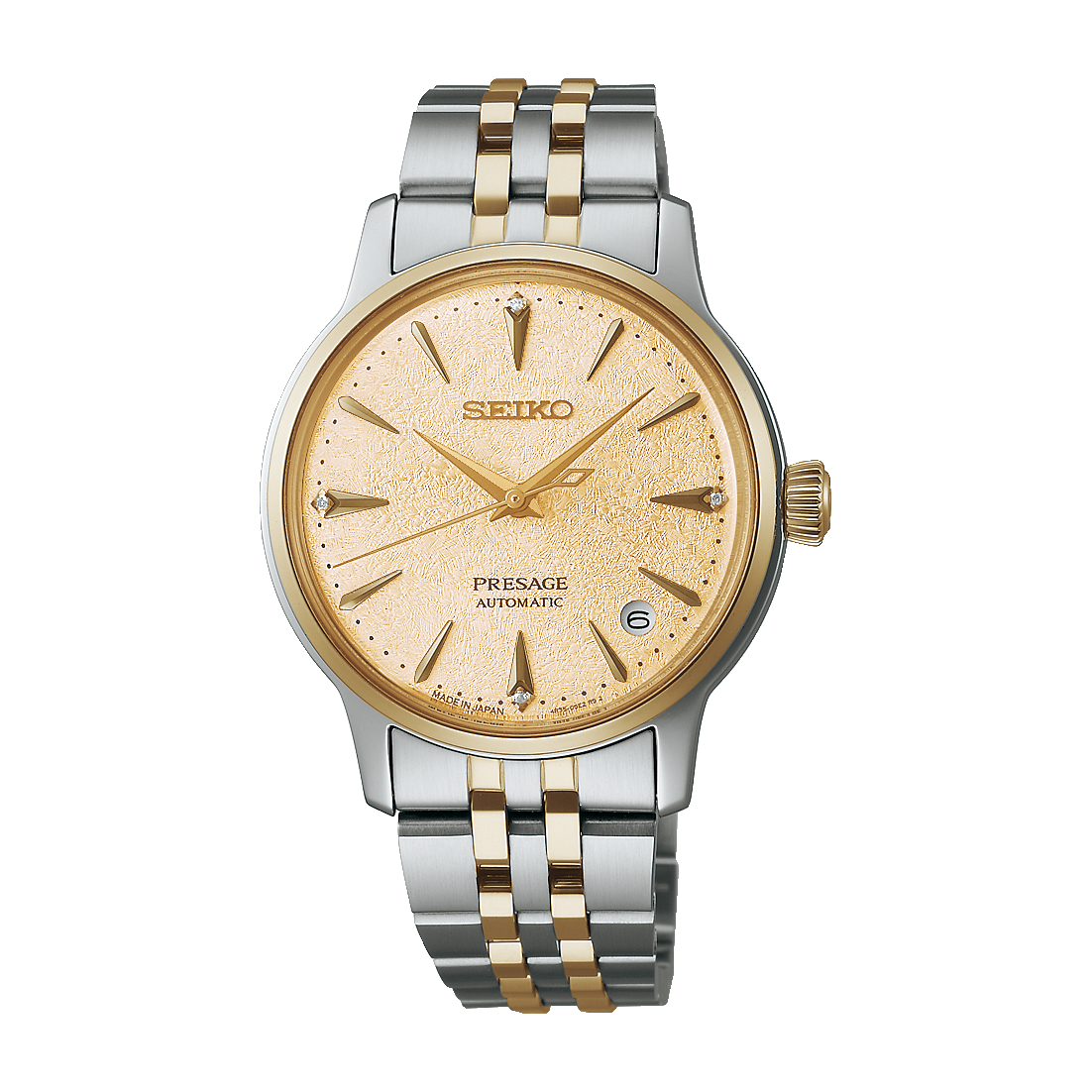 Presage Cocktail Time Automatico Acciaio Dorato Diamanti Bicolore 34mm
