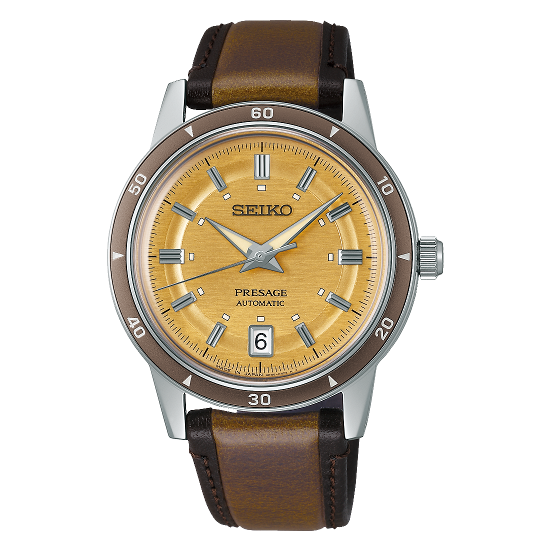 Presage Style60's Automatico Sabbia Pelle