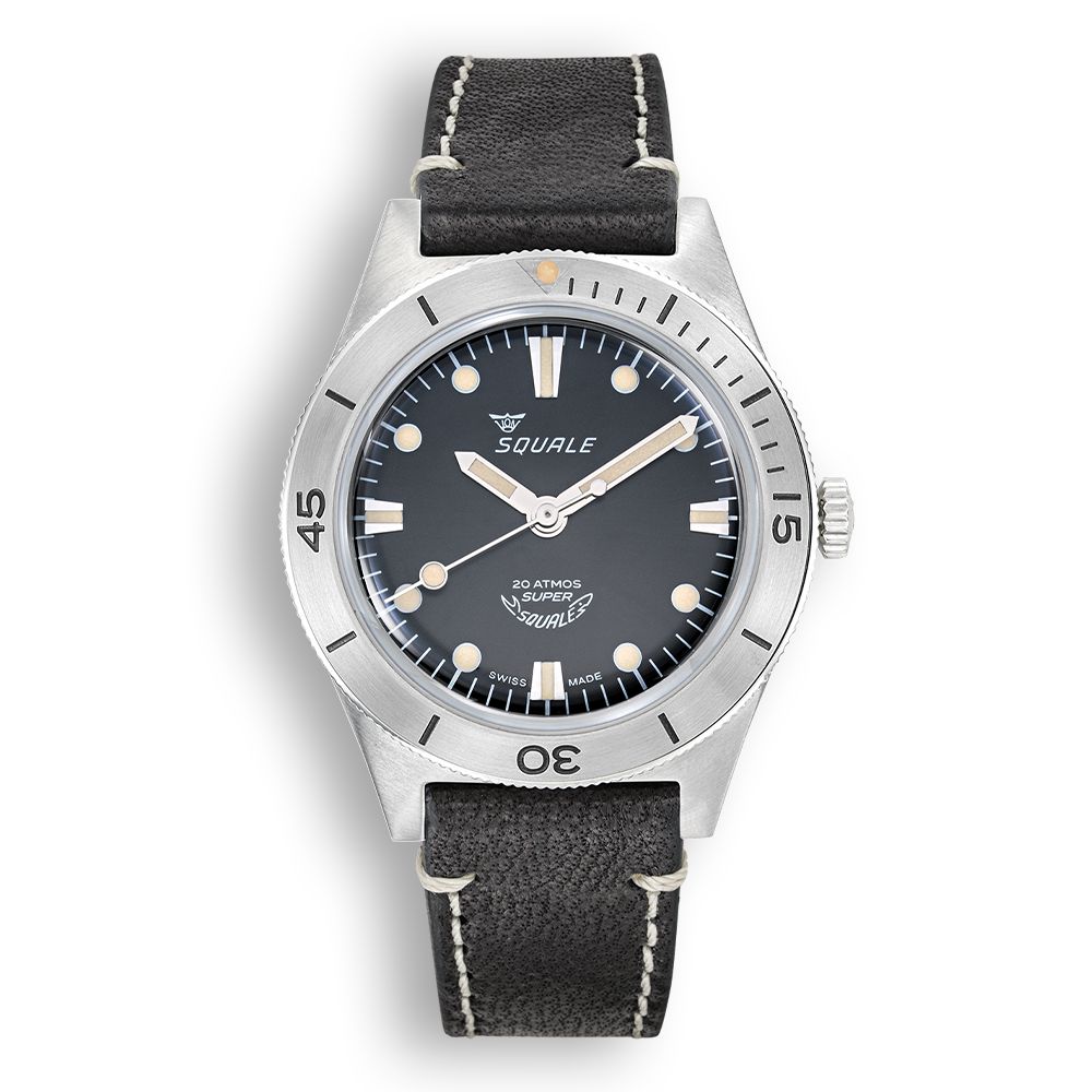 SQUALE Super-Squale Sunray Black Leather-Orologi-SQUALE-Gioielleria Granarelli