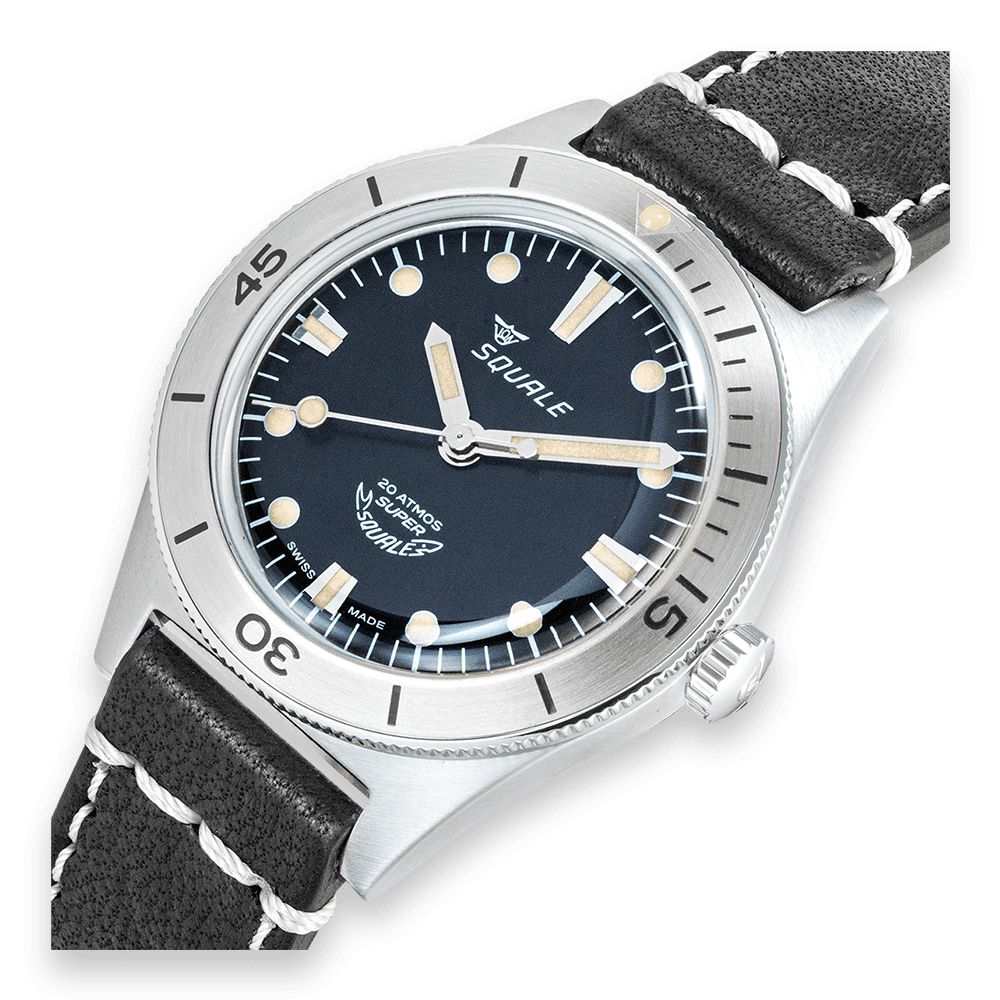 SQUALE Super-Squale Sunray Black Leather-Orologi-SQUALE-Gioielleria Granarelli