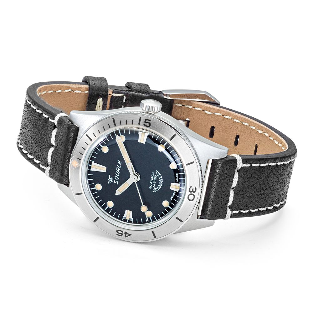 SQUALE Super-Squale Sunray Black Leather-Orologi-SQUALE-Gioielleria Granarelli