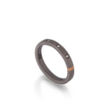 Anello Veretta Girodito Titanio Oro e 10 Diamanti Bianchi