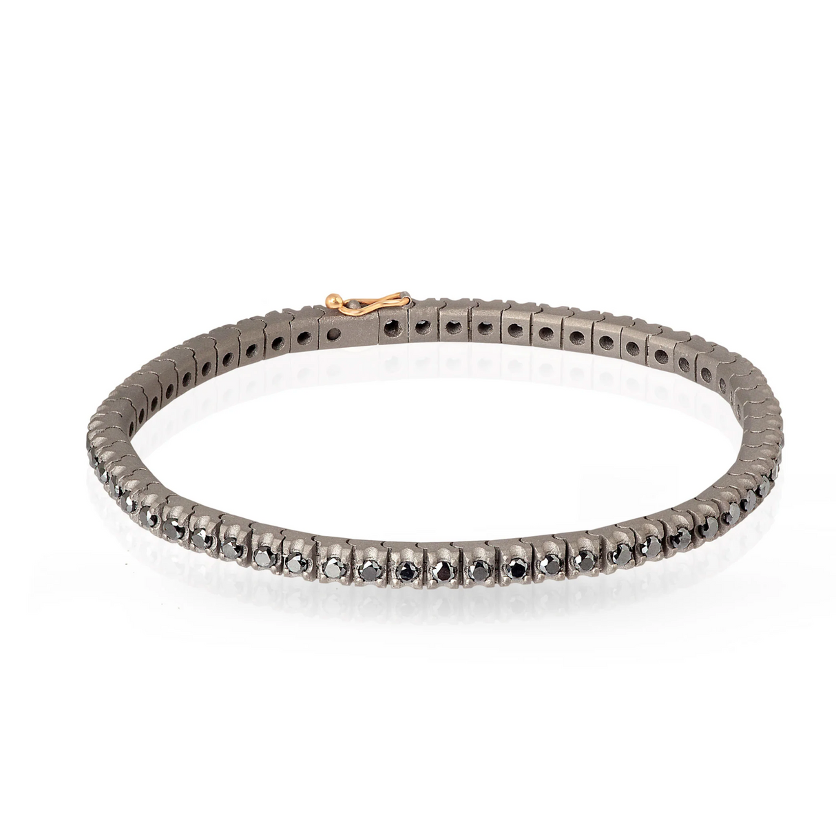 Bracciale Tennis Titanio e Diamanti Black 5 Punti