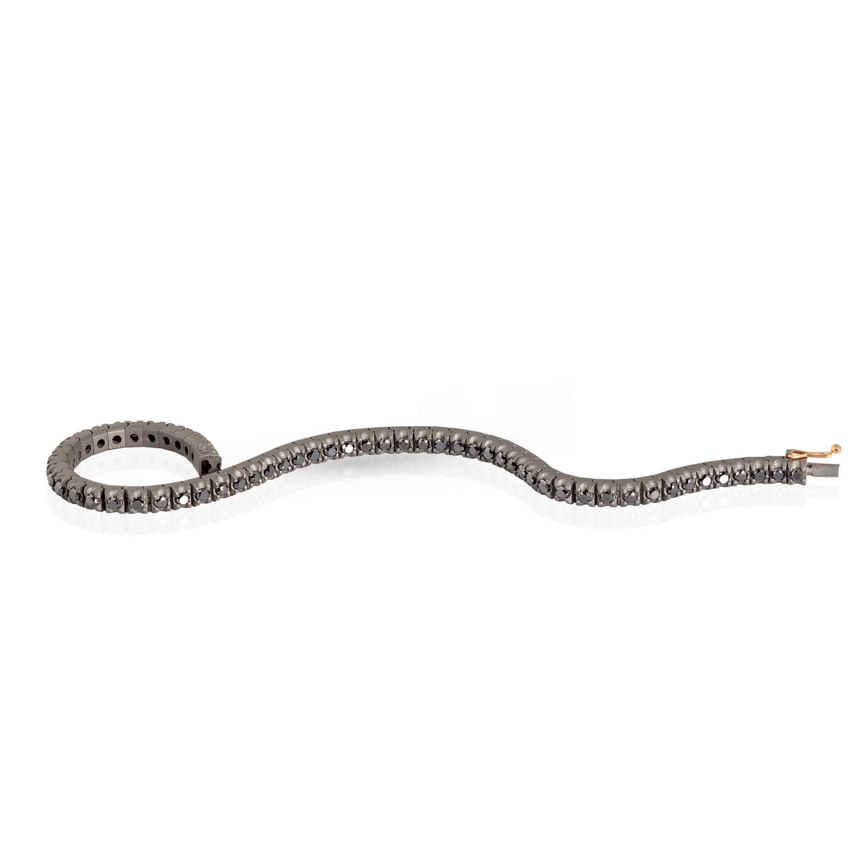 Bracciale Tennis Titanio e Diamanti Black 5 Punti
