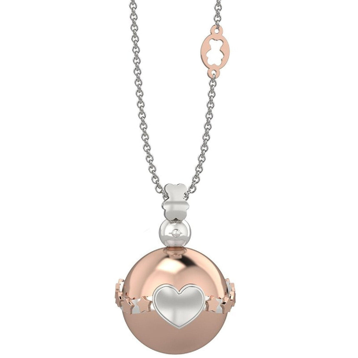 Suonamore Pendente con Sfera Rosa e cuori-Girocolli-NANAN- [SKU] -Gioielleria Granarelli