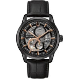 Sutton Skeleton Black Pelle-Orologi-BULOVA- [SKU] -Gioielleria Granarelli