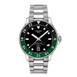 Seastar 1000 Quarzo GMT Verde/Nero Acciaio 40mm-Orologi-TISSOT-Gioielleria Granarelli