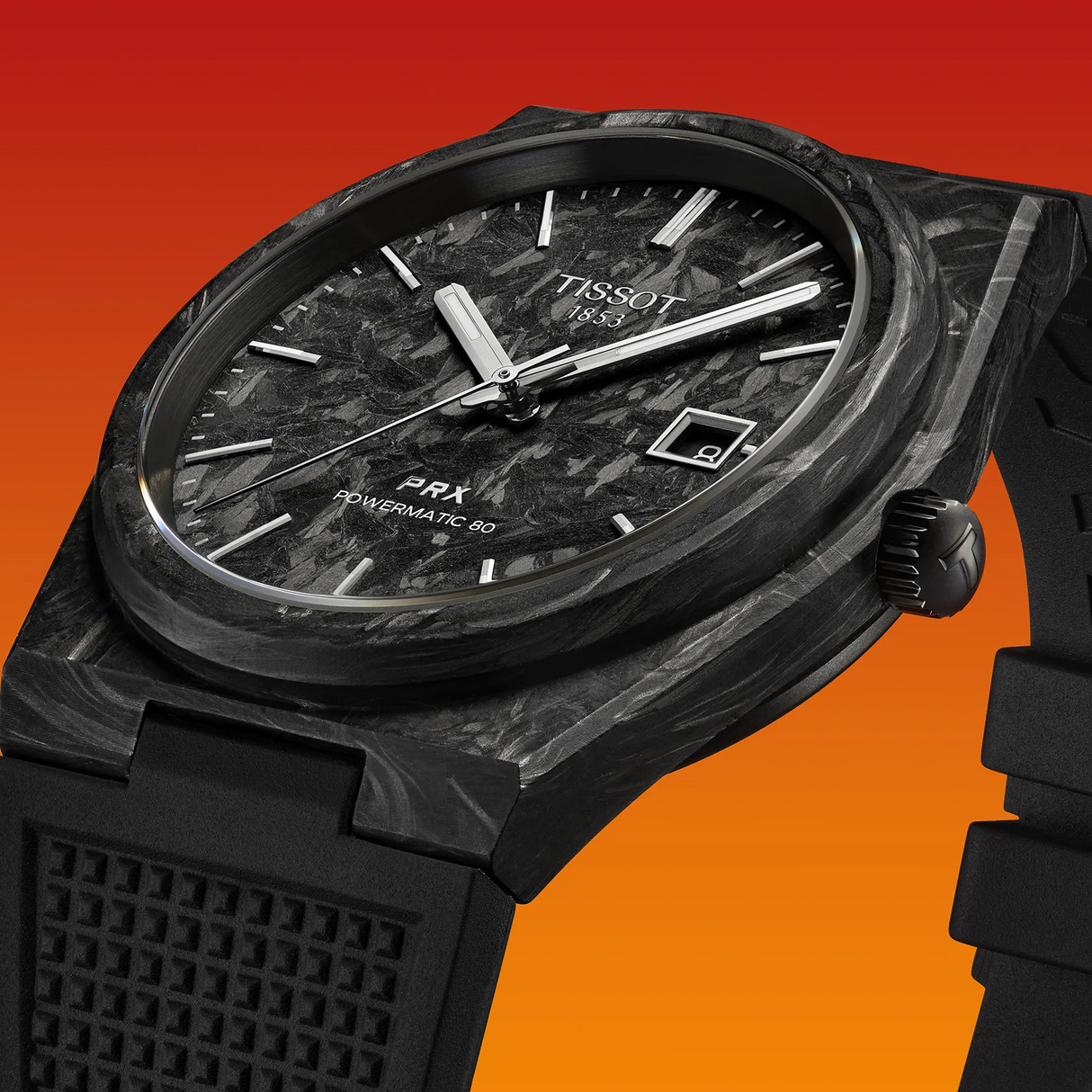 PRX Powermatic 80 Carbon Caucciù 40mm-Orologi-TISSOT-Gioielleria Granarelli