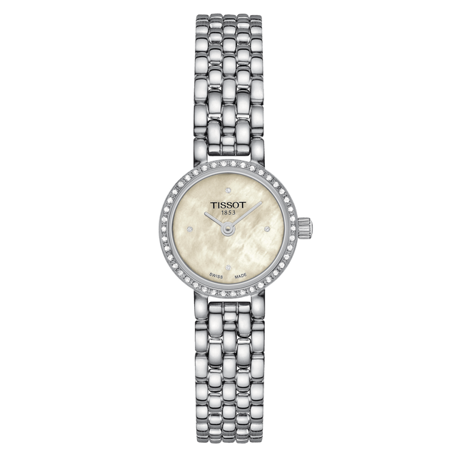 Lovely Round Madreperla con Diamanti Acciaio-Orologi-TISSOT-Gioielleria Granarelli