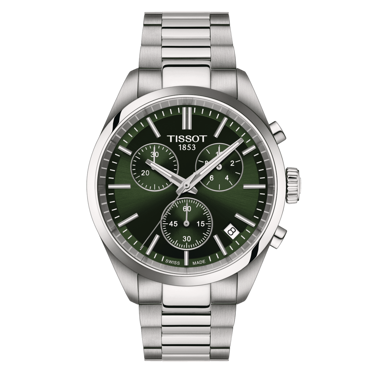 PR 100 40mm Quarzo Cronografo Acciaio Verde-Orologi-TISSOT-Gioielleria Granarelli