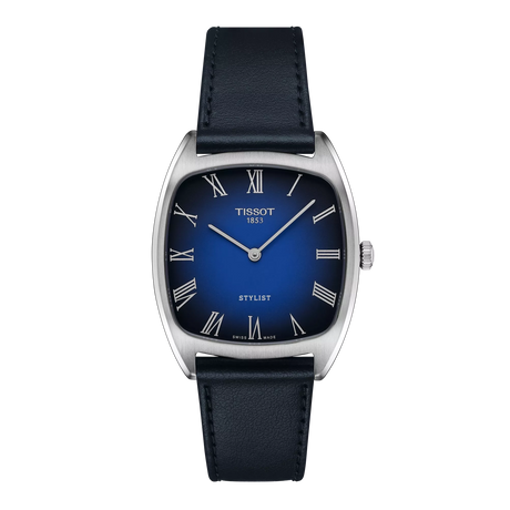 Stylist Quadrato Blu Pelle 32mm-Orologi-TISSOT-Gioielleria Granarelli