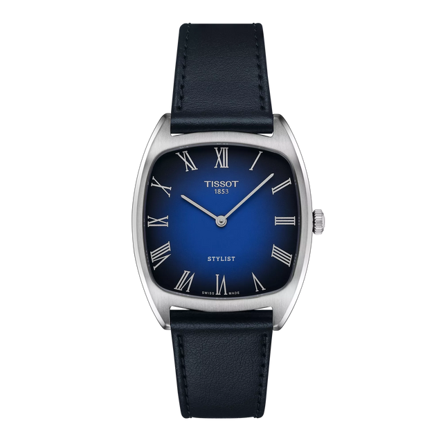 Stylist Quadrato Blu Pelle 32mm-Orologi-TISSOT-Gioielleria Granarelli