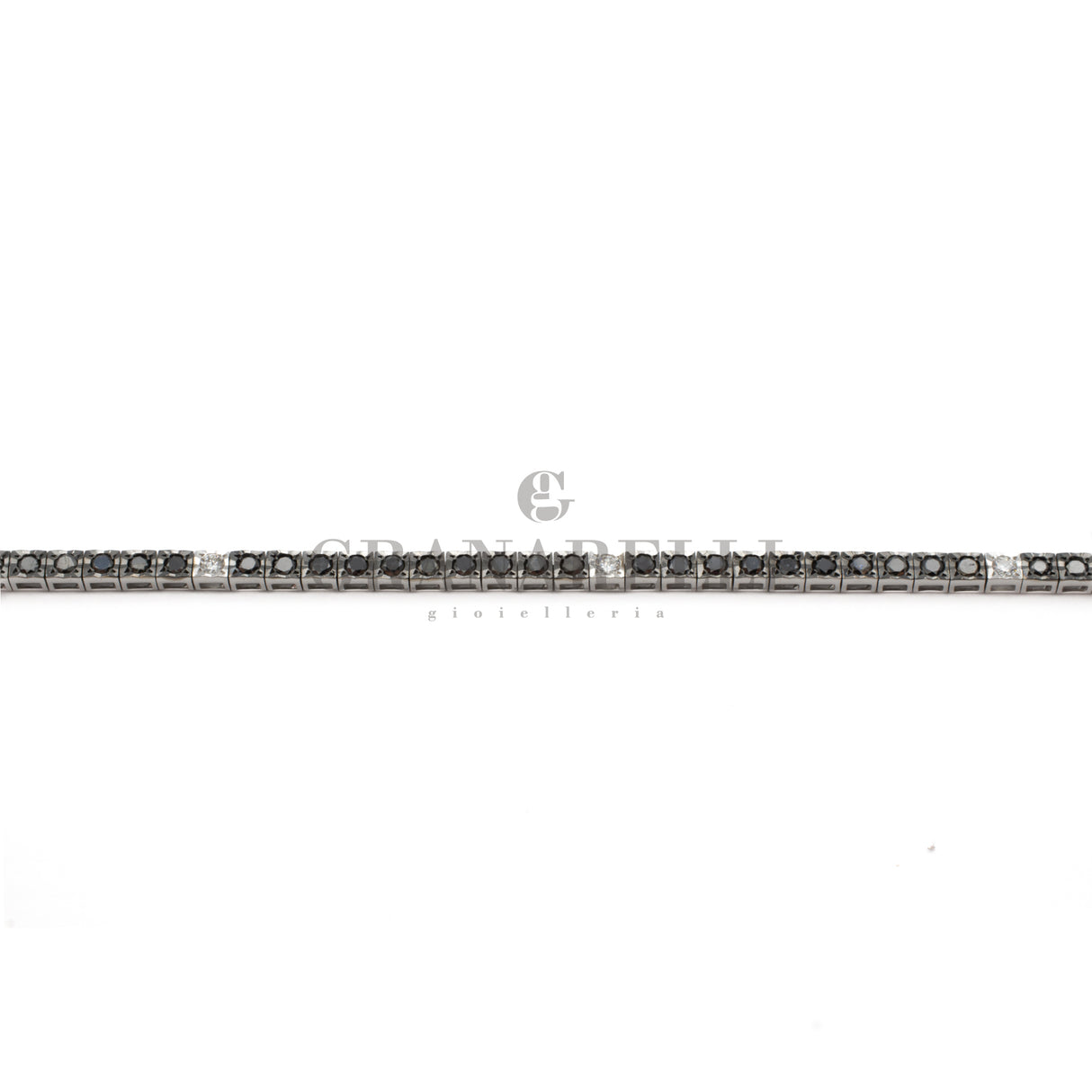 Bracciale Tennis Diamanti Bianchi e Neri-Bracciali-RECARLO-Gioielleria Granarelli