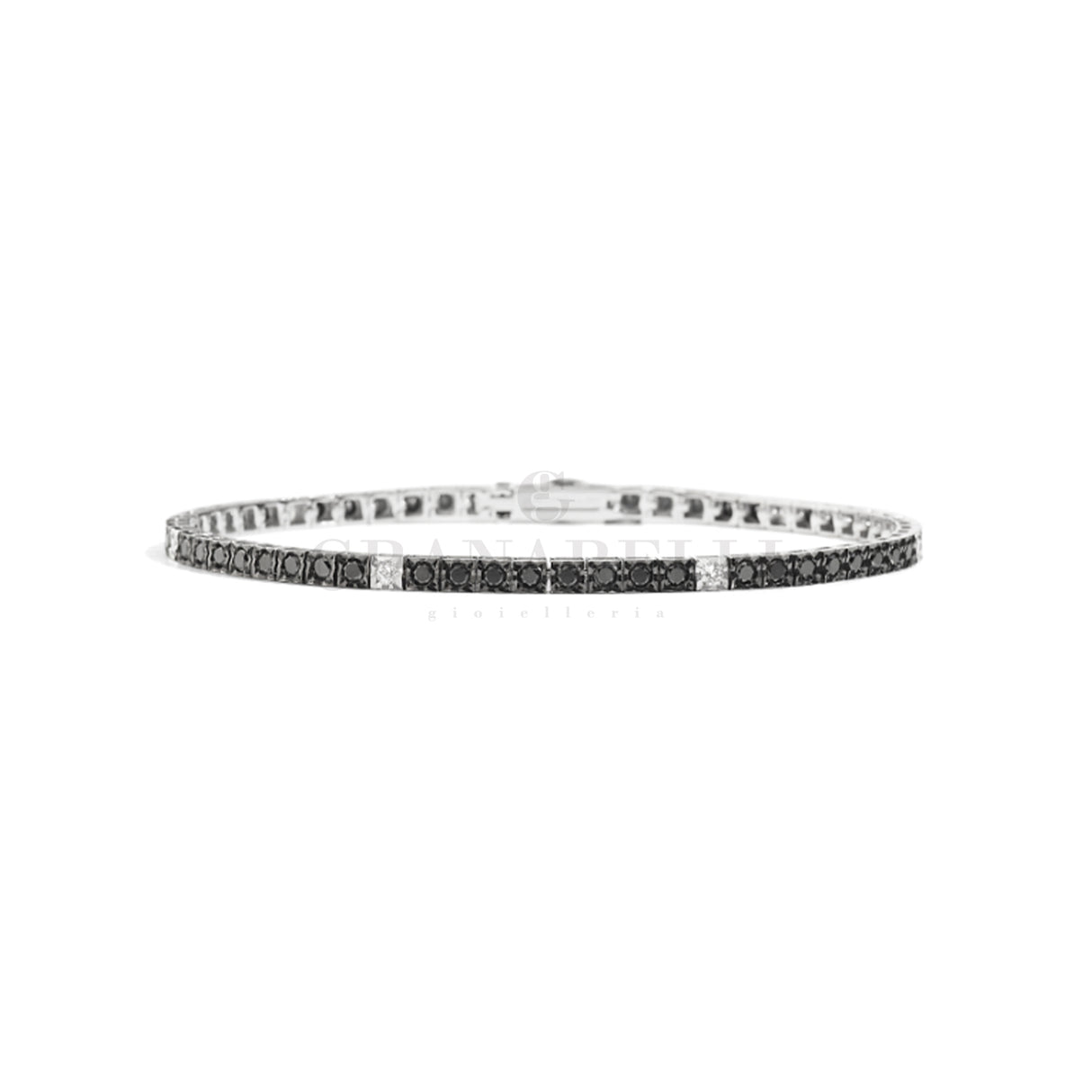 Bracciale Tennis Diamanti Bianchi e Neri-Bracciali-RECARLO-Gioielleria Granarelli