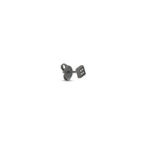 MONO ORECCHINO UOMO QUADRETTO PICCOLO TITANIO NERO E 4 DIAMANTI BLACK