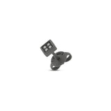 MONO ORECCHINO UOMO QUADRETTO PICCOLO TITANIO NERO E 4 DIAMANTI BLACK