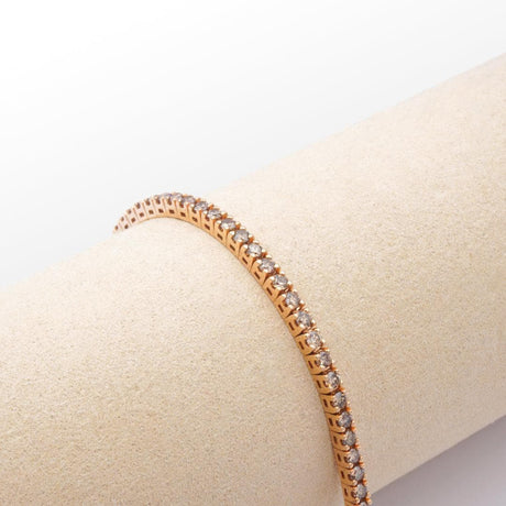 Tennis in Oro Rosa e Diamanti Brown-Bracciali-GRANARELLI- [SKU] -Gioielleria Granarelli