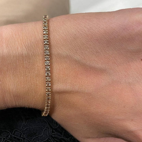 Tennis in Oro Rosa e Diamanti Brown-Bracciali-GRANARELLI- [SKU] -Gioielleria Granarelli
