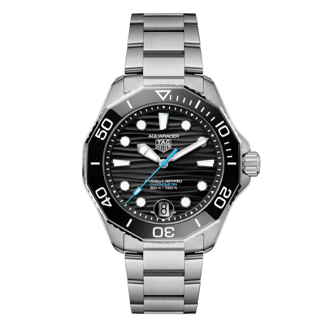 Aquaracer Professional 300 Date Automatico Nero Acciaio-Orologi-TAG HEUER-Gioielleria Granarelli