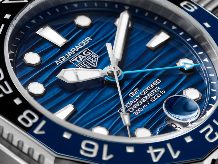 Aquaracer Professional 300 GMT Automatico Blu Acciaio-Orologi-TAG HEUER-Gioielleria Granarelli